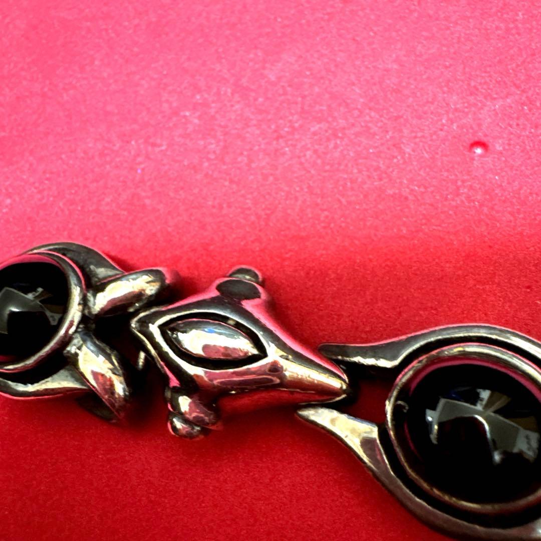 シルバー925 オニキス ブレスレット 90g vintage 重量級