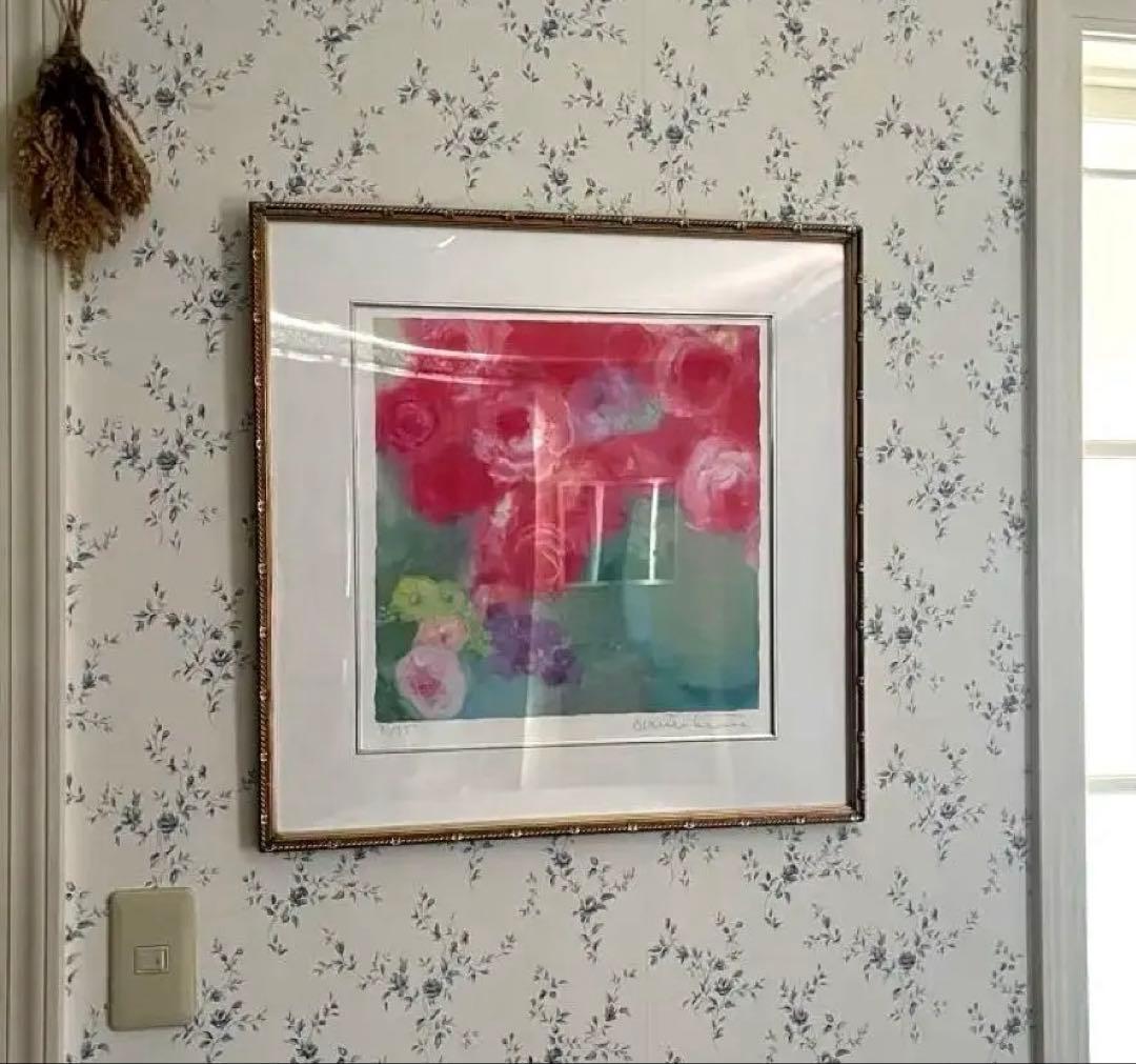 大きめ　版画　ジニー・キム　限定ジクレー　サイン、ED.証明書　額装　代表作