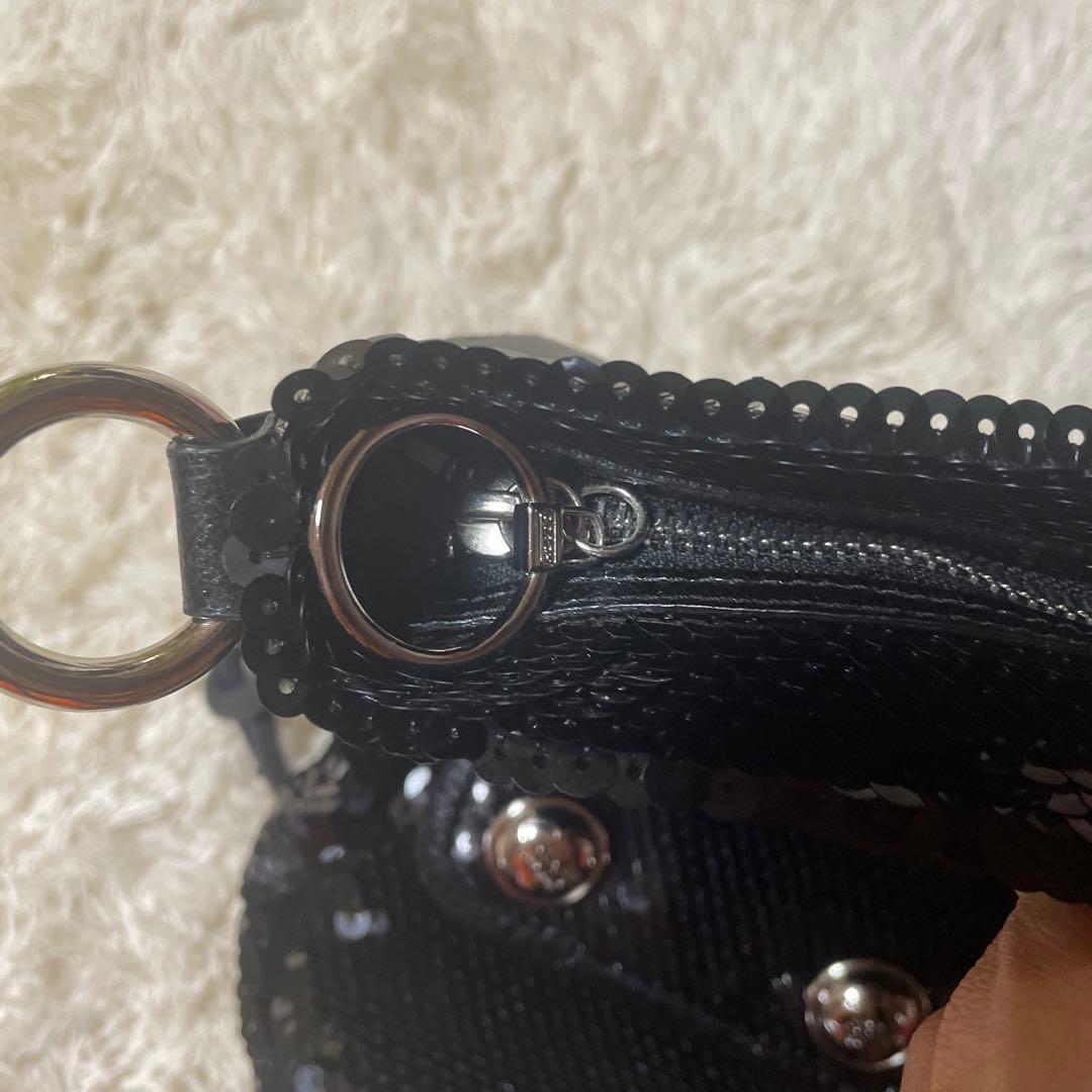 コーチスパンコールバッグ　ブラック