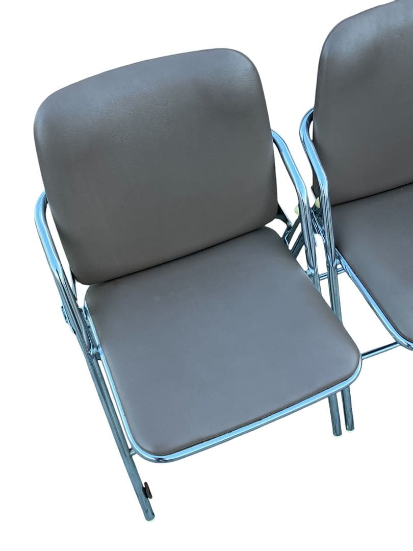 オカムラ パイプ椅子 2脚セット 昭和レトロ 折りたたみ ビンテージ イス