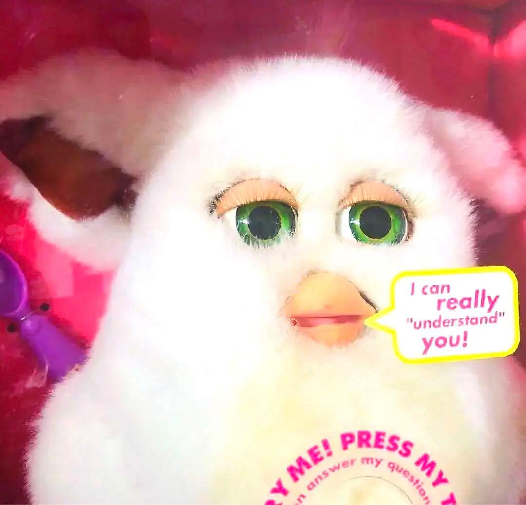 ぬいぐるみ FURBY WHITE&GREEN EYE \