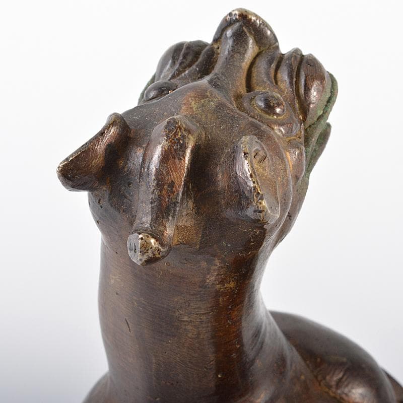 中国　古銅宣徳銅　神獣　置物　M　R6188