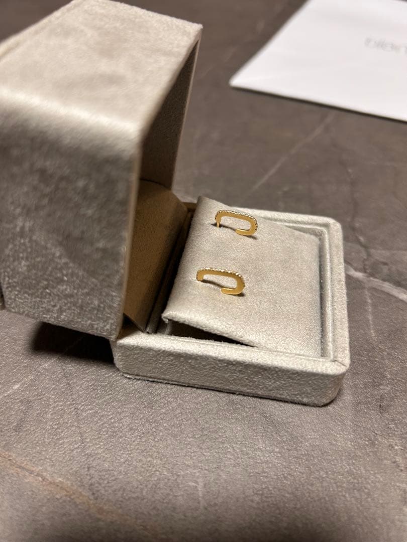 DAMIER PIERCE K18ゴールド ダイヤモンドピアス　両耳