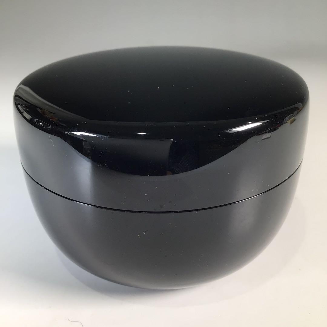 Ｎ４８５　棗　『塗師　照屋和那作』『真塗』『平棗』　共箱　茶道具