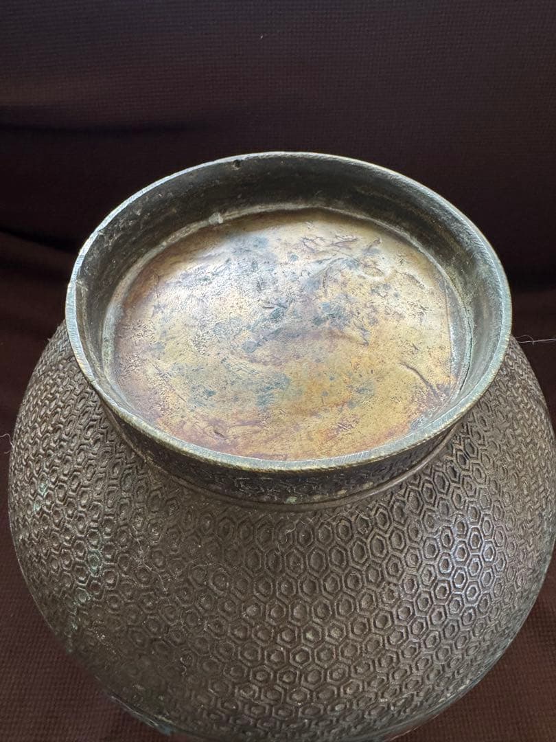 中国古美術　花瓶　古銅製　アンティーク　骨董品