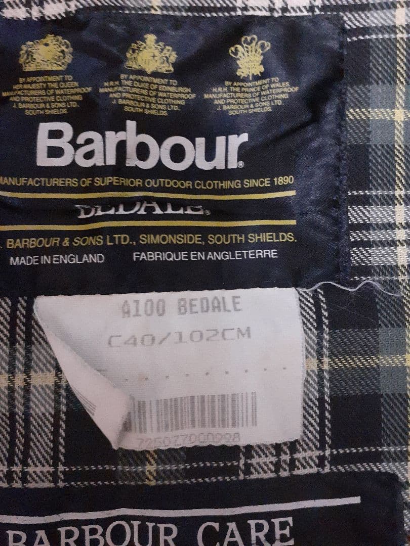 Barbour BEDELE オイルドジャケット　オリーブ色
