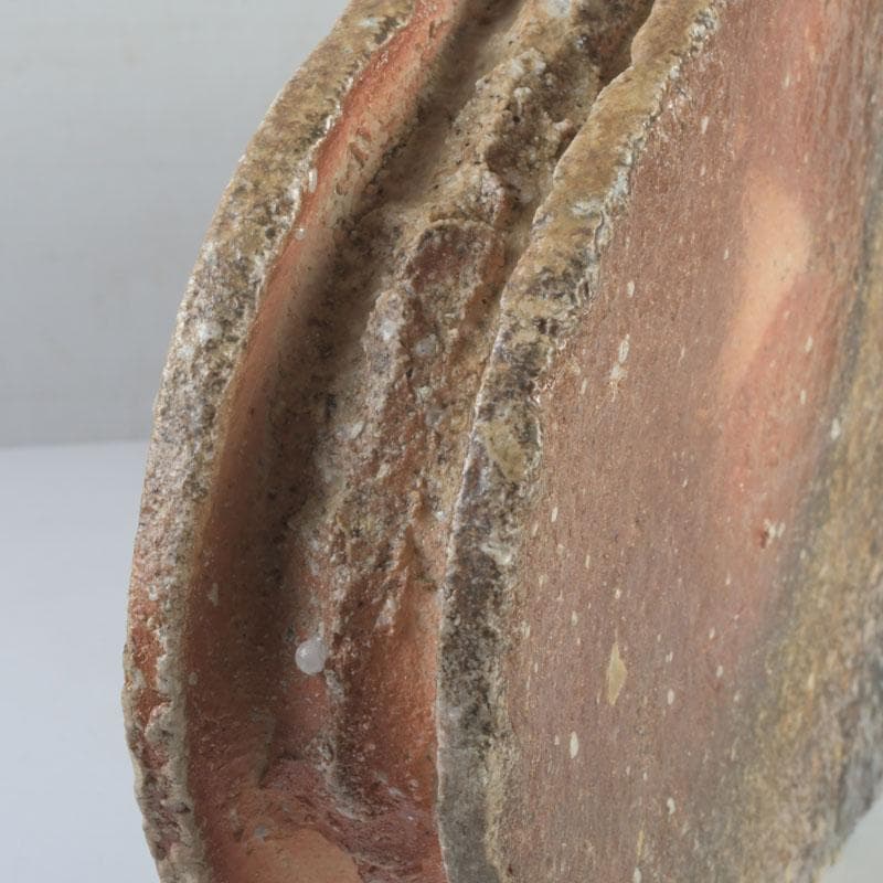 茶道具　信楽焼　奥田英山作　扁壷　花入　共布共箱　N　9811A