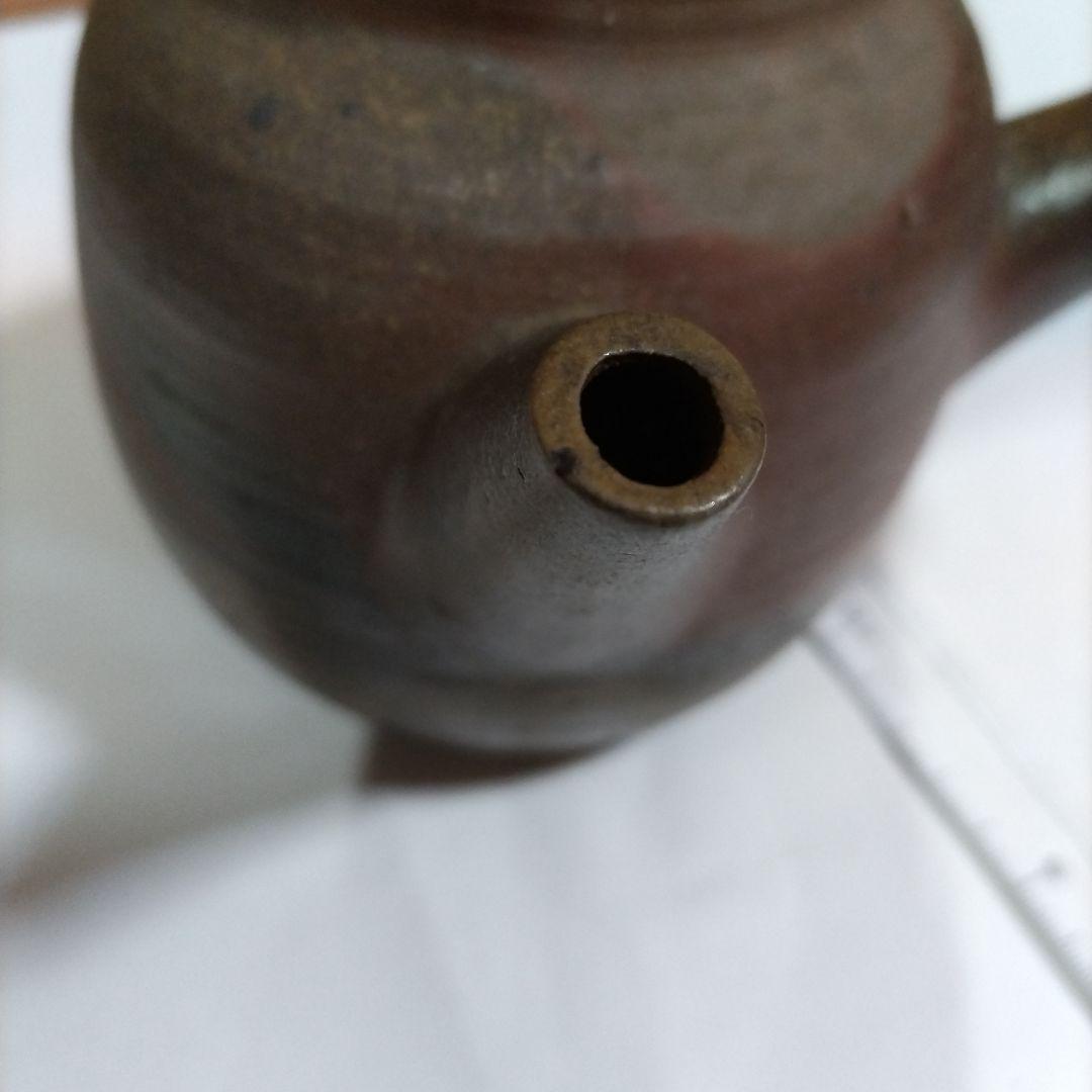 備前焼きの大きな横手急須 榊原芳山