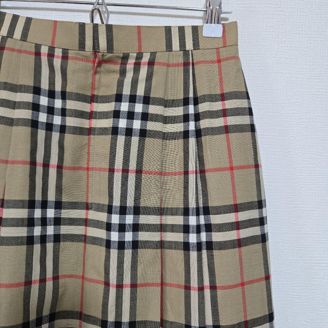 美品 BURBERRYS プリーツ フレア スカート ノバチェック柄 ウール