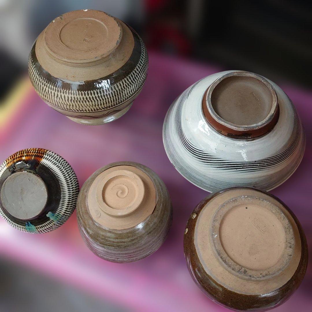 旧い？ 小鹿田焼/おんた焼 茶碗や、壺(花器)など11点