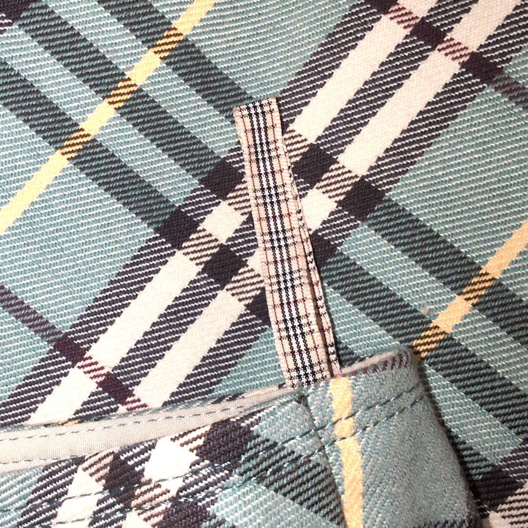 ✨美品 バーバリー ブルーレーベル 水色 チェック柄 ひざ丈スカート ベルト付き