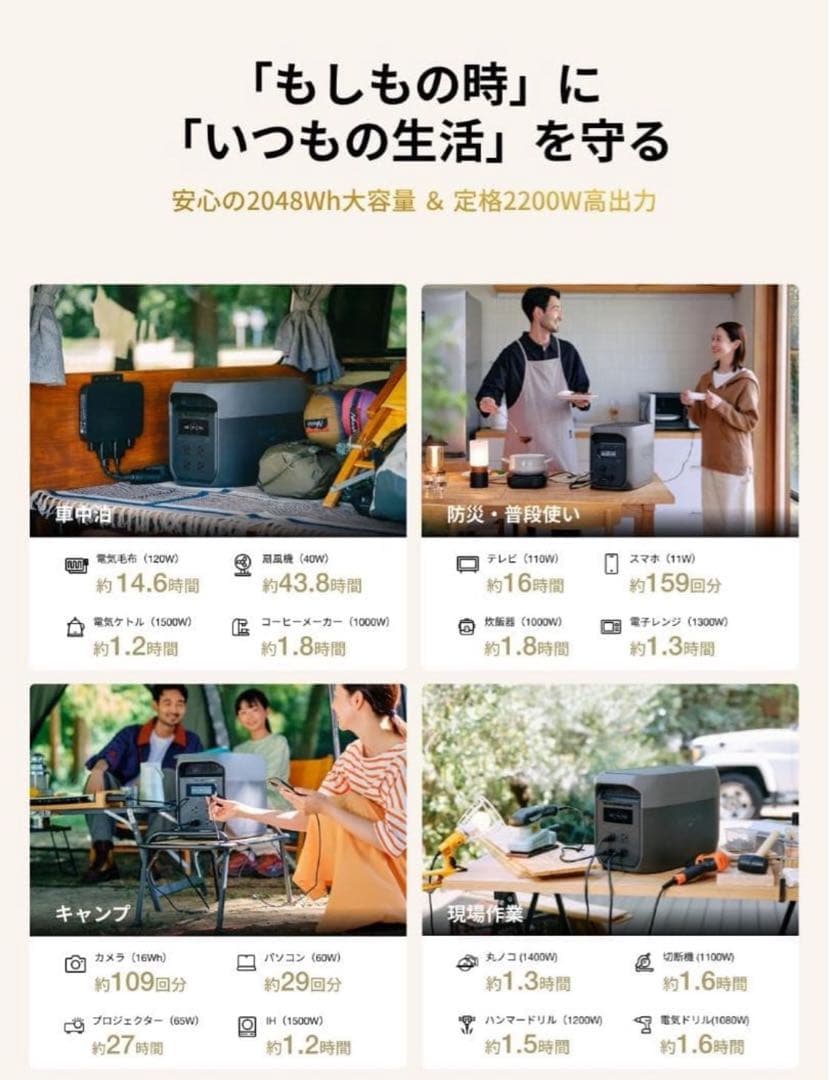 EcoFlow ポータブル電源 DELTA 3 Max 2048Wh 大容量