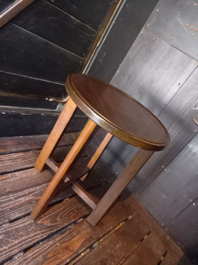 希少　1960's　スピンドル　ウッド　ブランチ　サイドテーブル　スツール