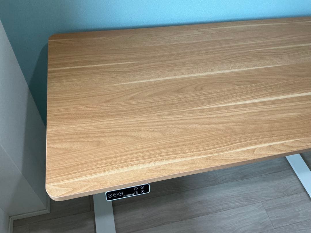 FLEXISPOT 電動昇降デスク E7 メープル天板×ホワイト脚 幅140cm