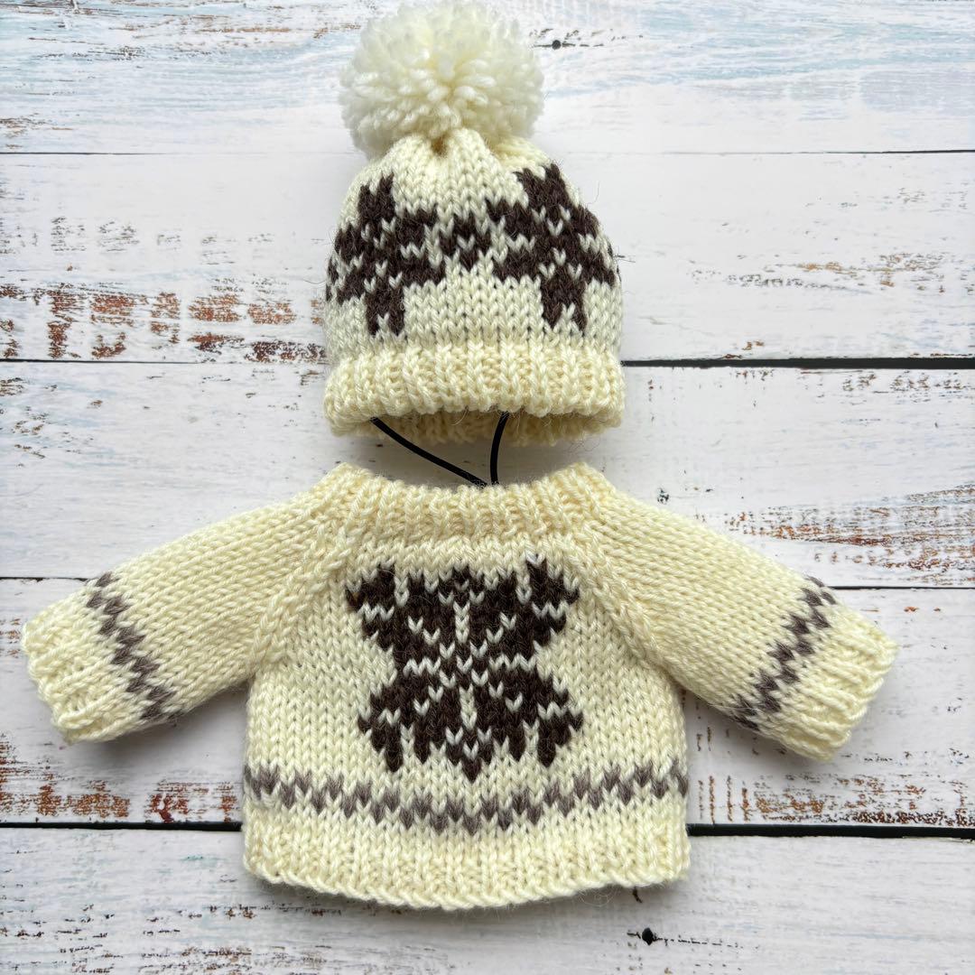 あさみ様＊雪模様編み込みセーターとニット帽とマフラー2点フーディガン＊おまとめ