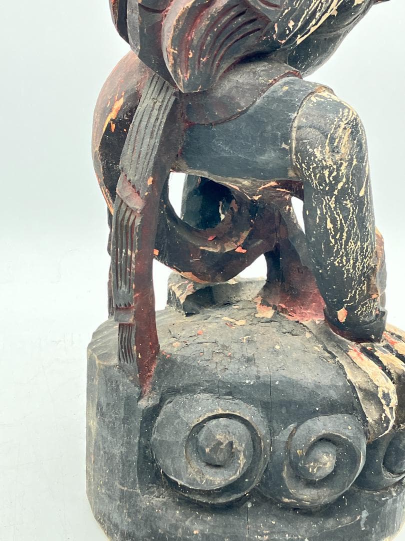 【時代物】　ガルーダ象　木彫り インドネシア 全長：約６１ｃｍ　オブジェ