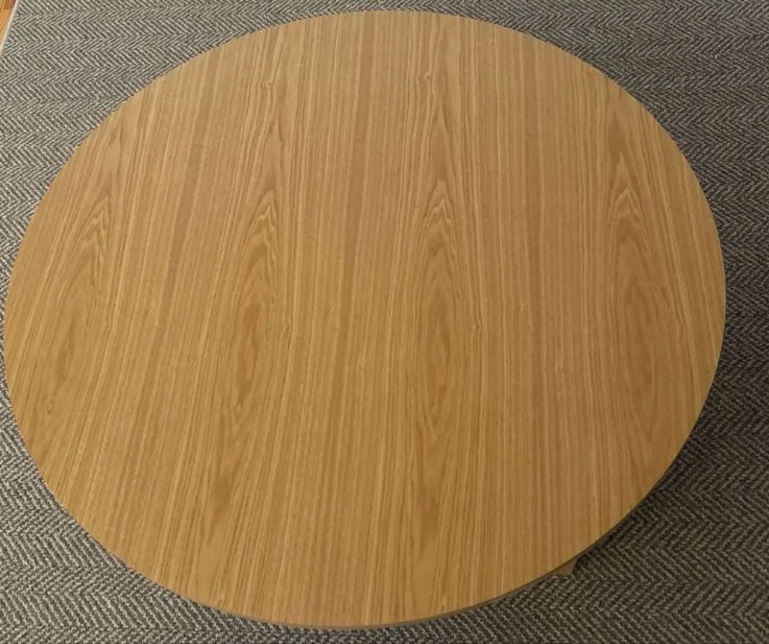 国産こたつ 円形 丸型100cmちゃぶ台タモ ※ハロゲンファンヒーター付