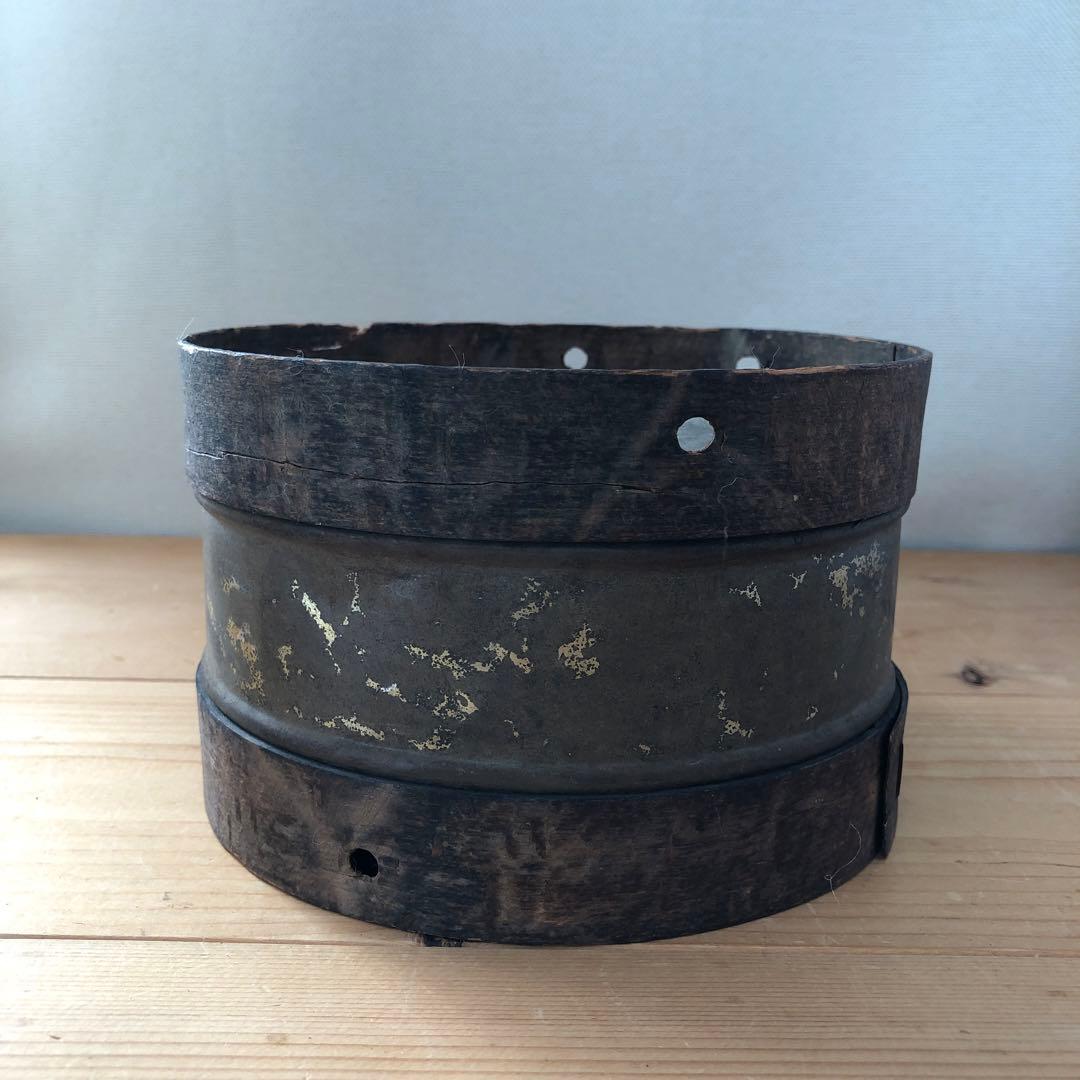 古い玩具の太鼓　木製　フランス　オブジェ　アート　蚤の市　古道具　no.153