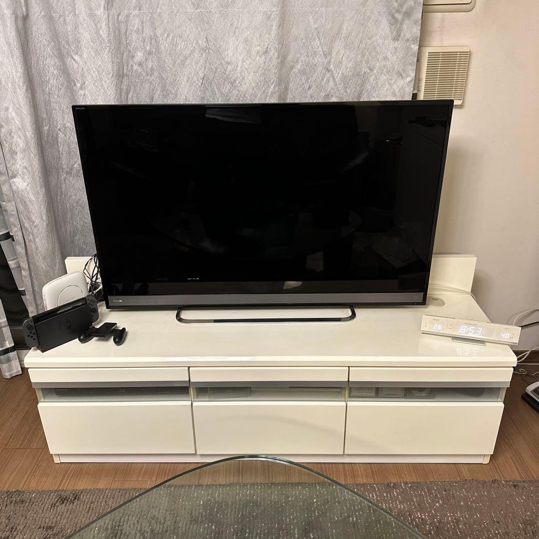 大塚家具ホワイト 引き出し式 テレビ台テレビボード