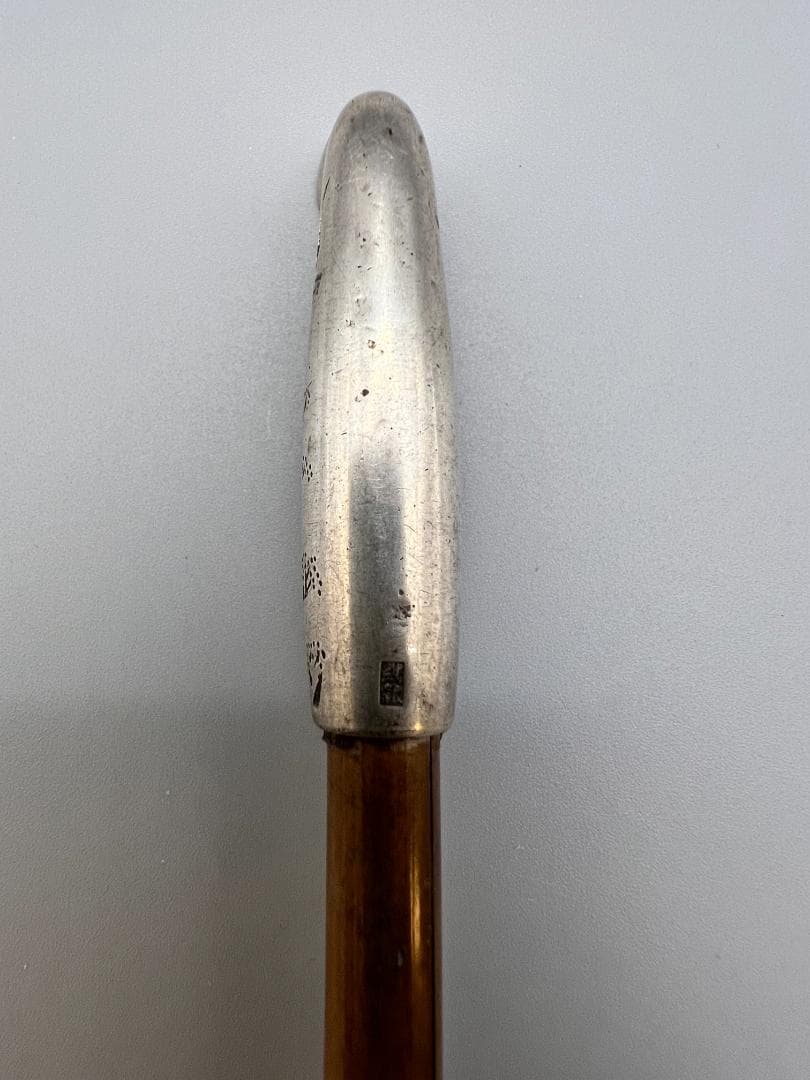 【海】純銀煙管　キセル　一山　瓢箪図　純刻印　銀細工　アンティーク　重量約37g