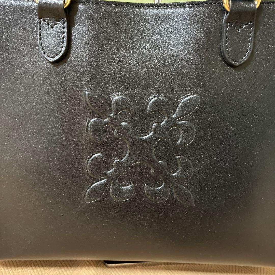 ラシット　2wayハンドバッグ　黒　ブラック　レザー