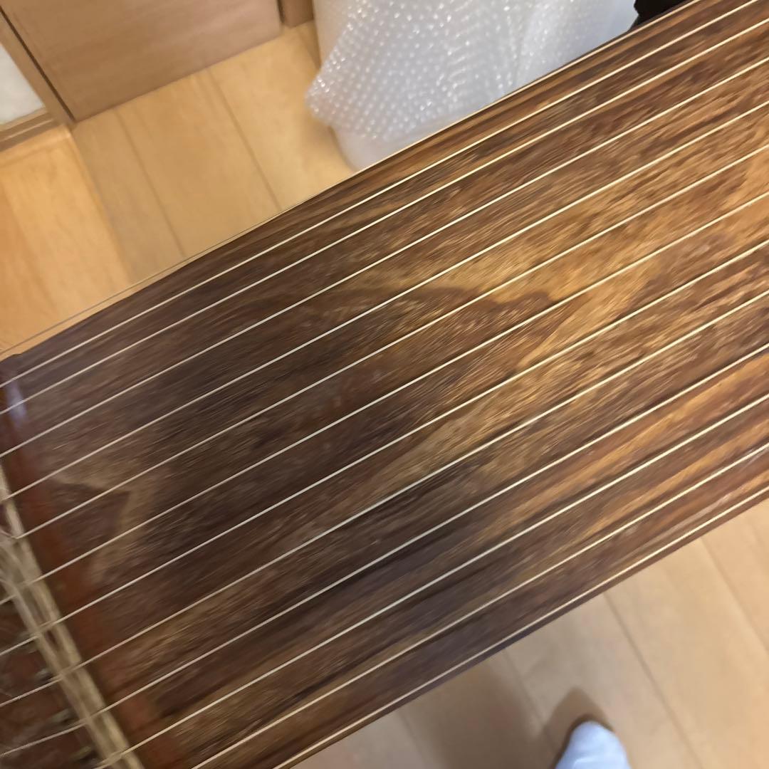 琴　お琴　箏　すだれ彫り　和楽器　13弦　花柄装飾　並甲　くり甲　f721