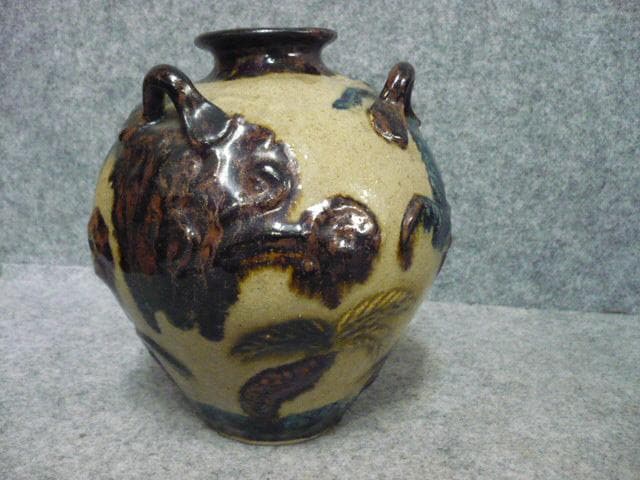 壺屋焼 龍図 琉球壷 [B31416]