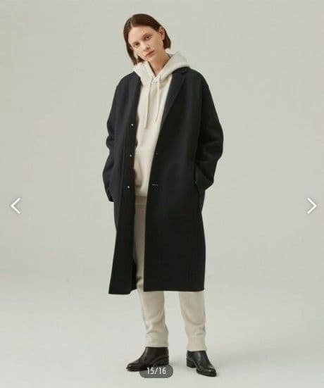 GALERIE VIE ウールカシミヤ ライトメルトン チェスターコート 36