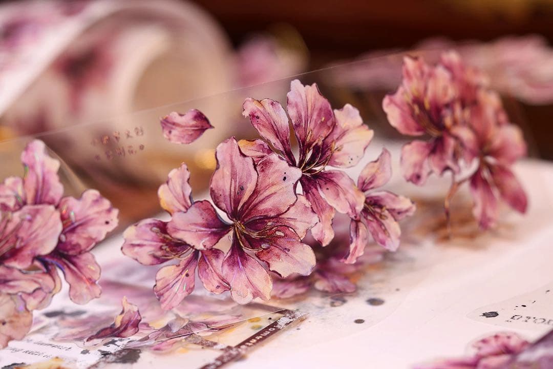 小白家文創《紫荆花》海外マスキングテープ　マステ 【2510】