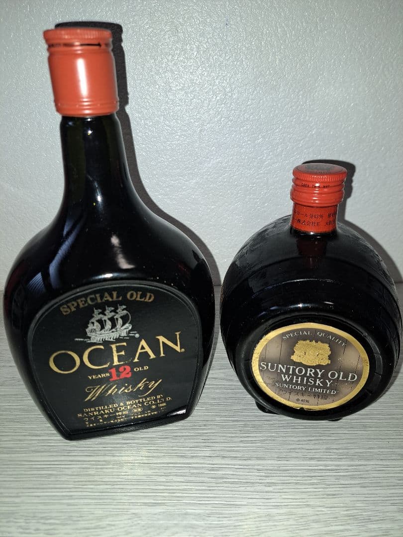 【古酒】OCEAN 12年 ウイスキー　サントリーオールド樽形ボトルセット