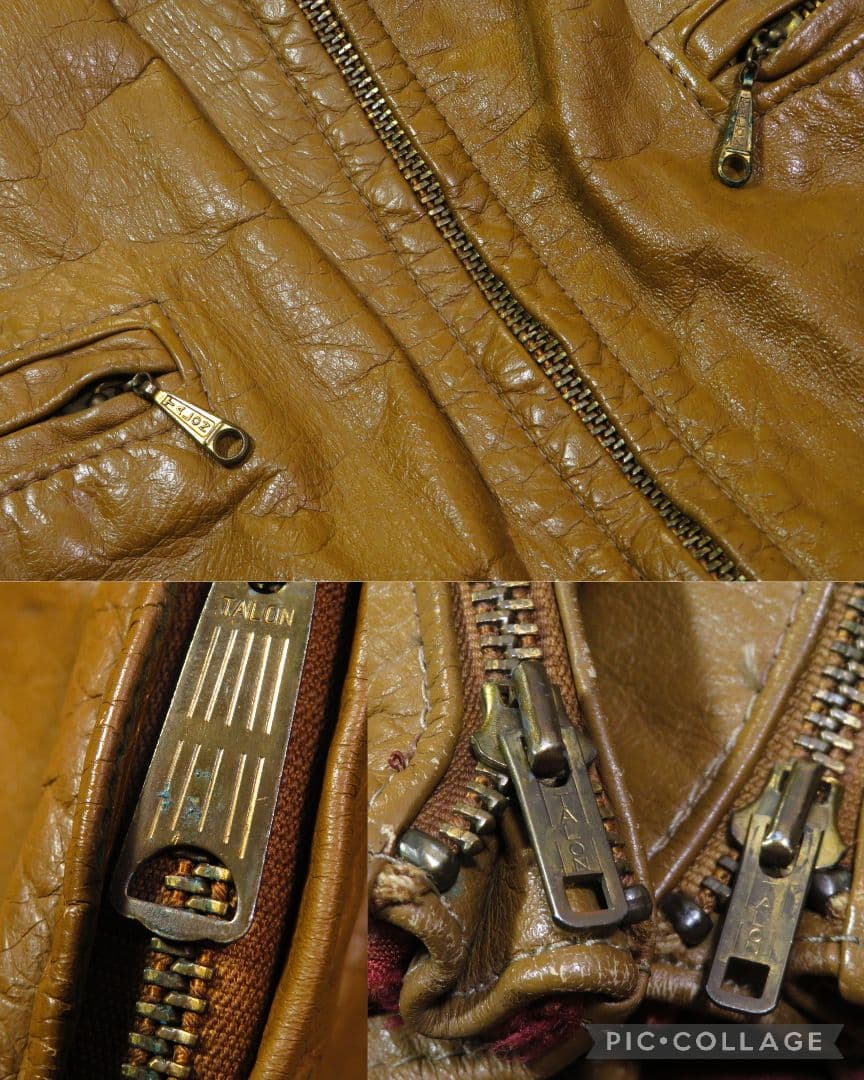 44 Brooks ビンテージ 60年代 シングル ライダース ブラウン 茶色