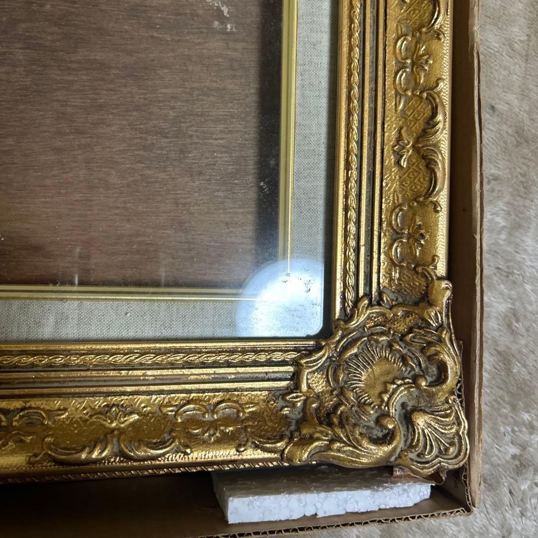 ゴールドの装飾的油彩額縁　8号