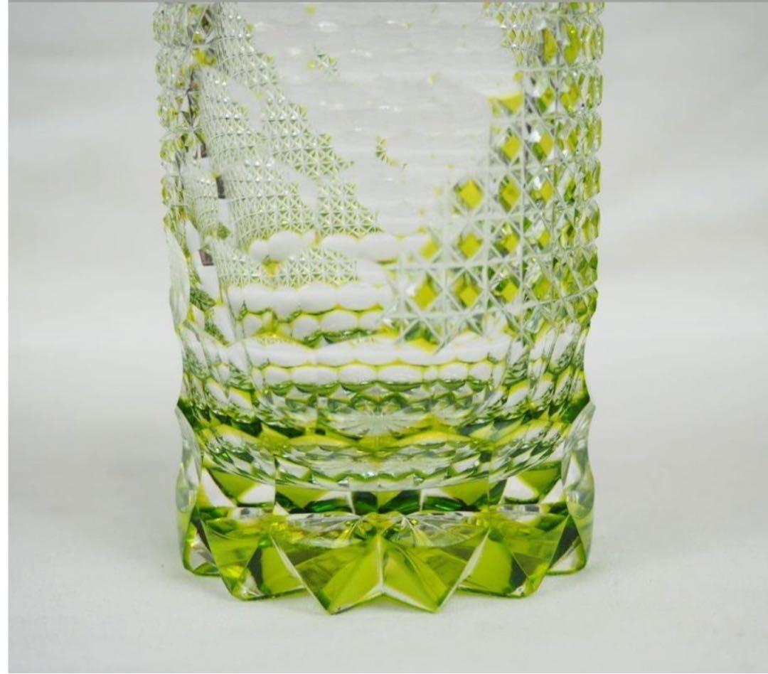 送料無料　伝統工芸士『篠崎清一』作江戸切子グラス2点　共箱　真作保証　篠崎硝子