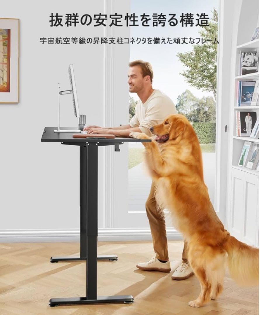 【美品】電動昇降式デスク （100 x 60 x 72-118cm、ブラック）