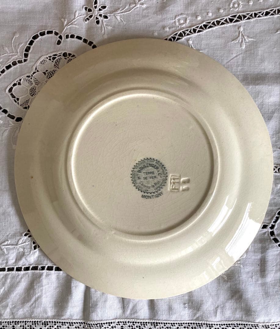 フランスアンティーク　ショワジールロワ　プレート　平皿　小鳥