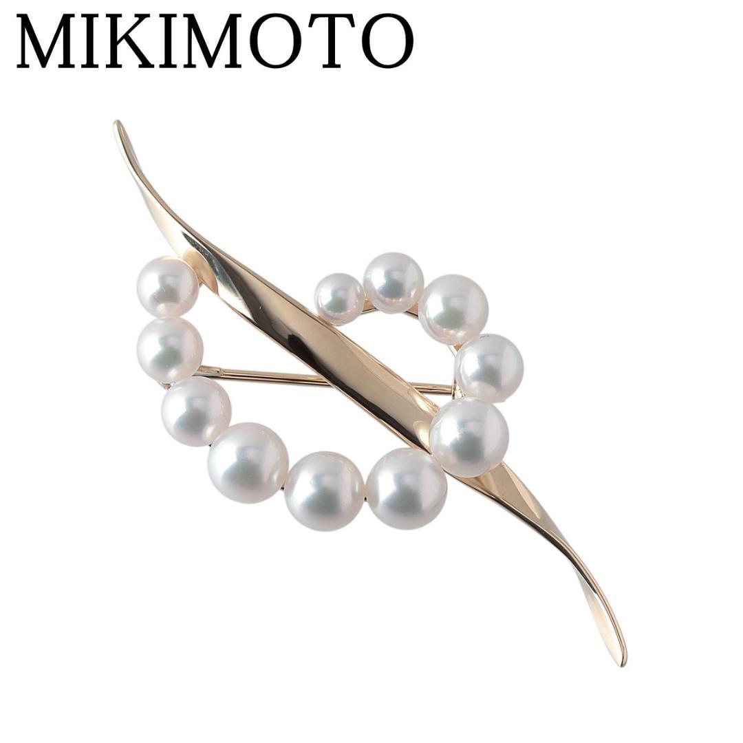 ミキモト アコヤパール ブローチ サークル K18YG【21879】