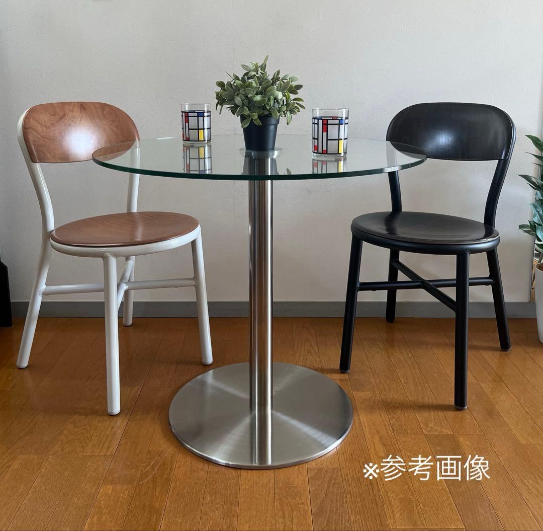 モダンスタイル　ガラステーブル　φ800 ミッドセンチュリー　ダイニング　カフェ
