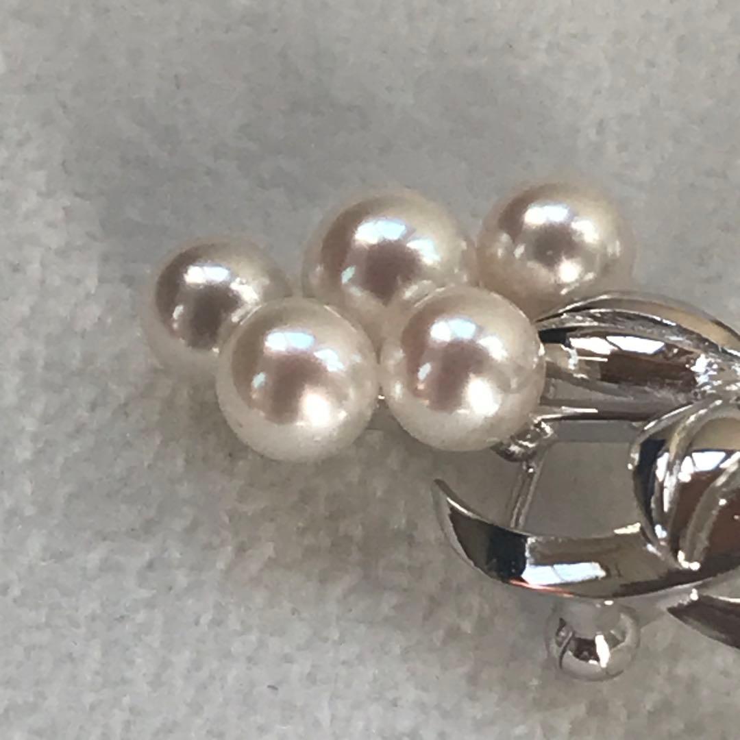 本日限り！特価！【ケース付☆】ミキモト　アコヤ　フラワー　ブローチ　SV