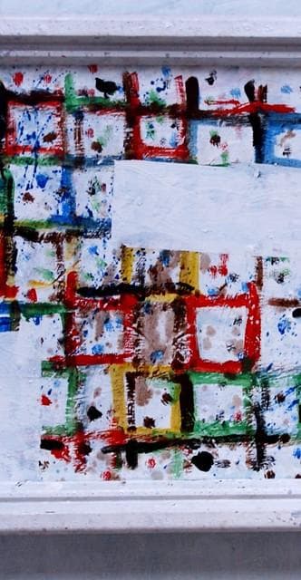 抽象画　　現代アート　「彩-41」　F4号　油彩の抽象画、木製フレーム付き