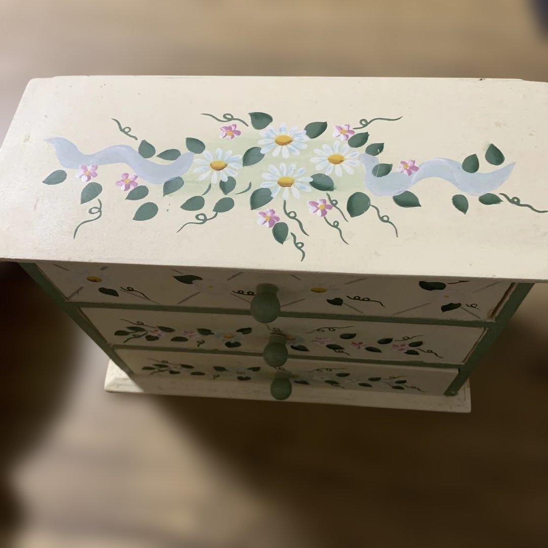 アンティークレトロ★マーガレット☆ペイントデザイン★ミニチェスト。インテリア