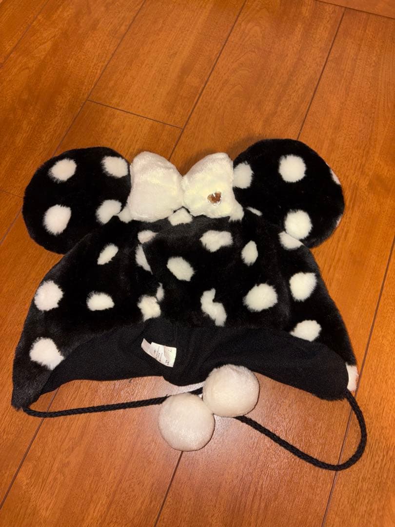 ディズニー ドット ファンキャップ 水玉 黒ブラック　ミニー