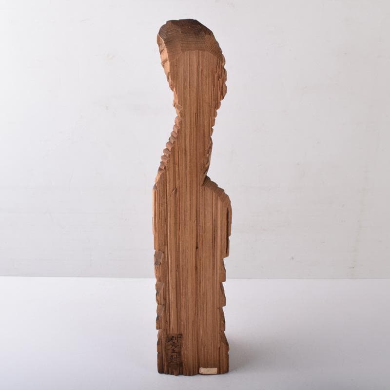 仏教美術　利秀作　木彫　神獣観音像　仏像　置物　8225