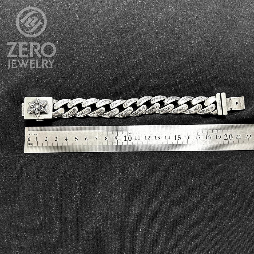 【！即日発送！925】スター 極太ブレスレット 11リンク Wロック