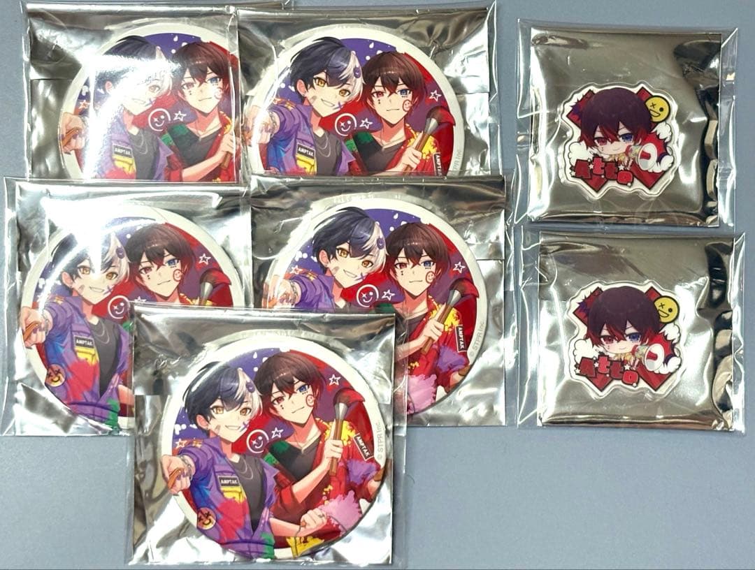 AMPTAKxCOLORS ランダムBIG缶バッジ・ランダムアクリルステッカー