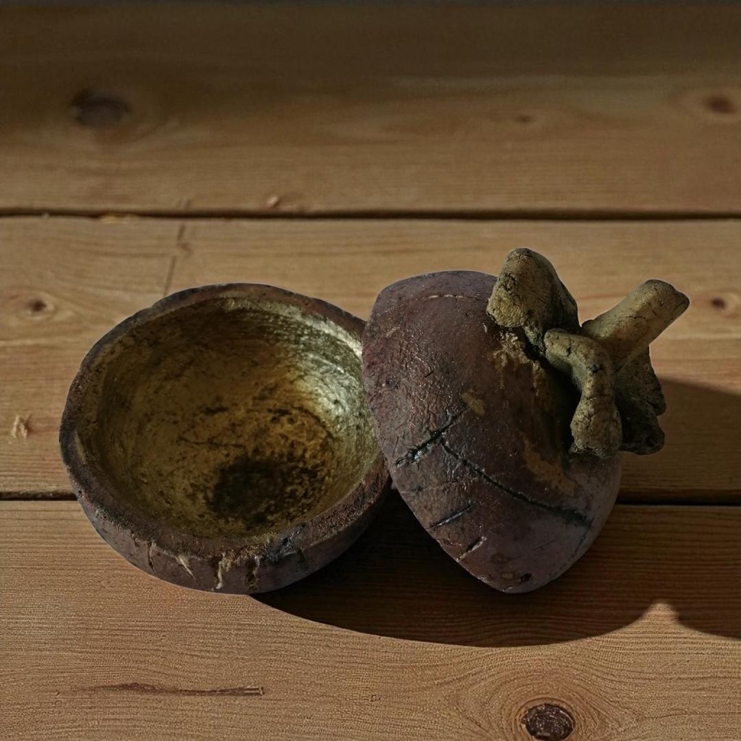 【 香合 】　茶道具　香道　作家もの　陶器　マンゴスチン