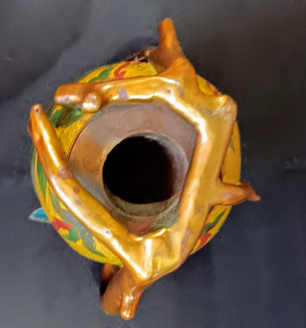 茶壺　七宝焼き　倣古　水差し　置物　中国　大きい　オブジェ　工芸品　インテリア