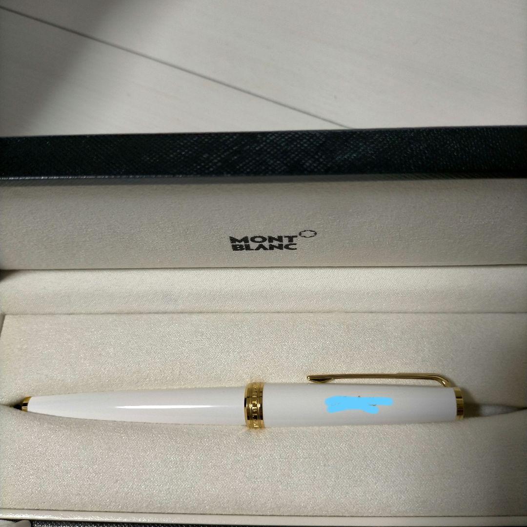 試し書きのみネーム入り MONT BLANC ホワイトゴールド ボールペン