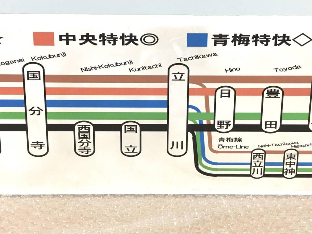 ○真のお宝 東京都 中央線 総武線 青梅線 停車駅 駅名板 JR 約196cm