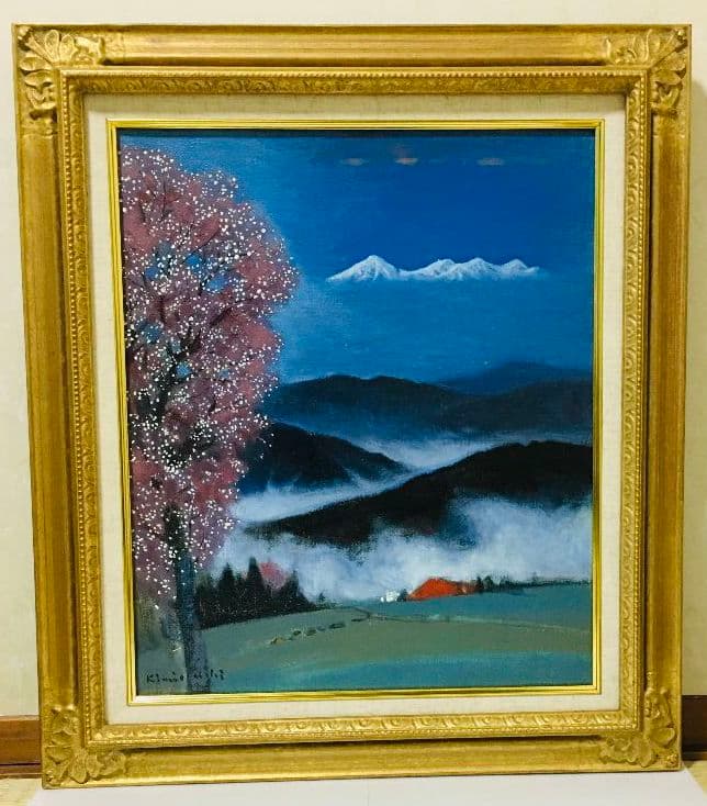 遠い山　油絵　F8（455×380mm）