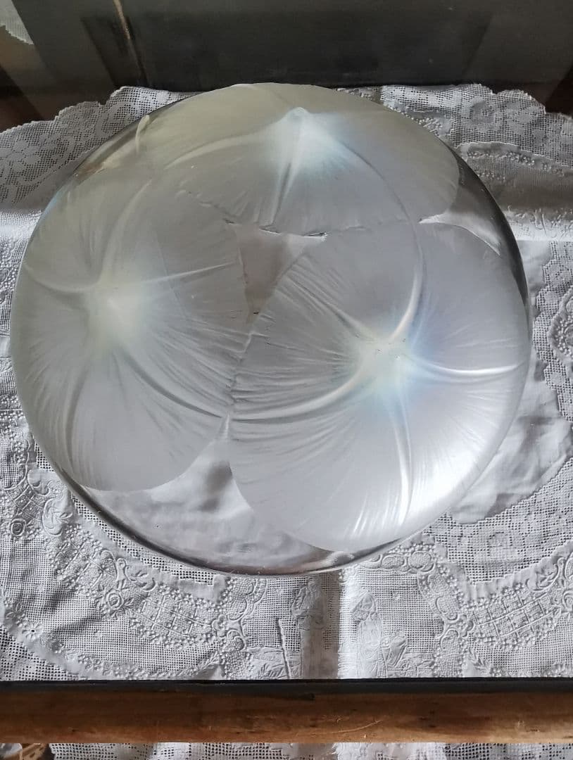 アンティーク ラリック Volubilis 朝顔水鉢 オパルセントガラスボウル